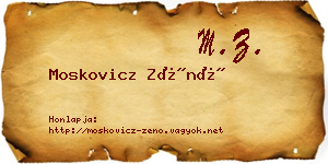 Moskovicz Zénó névjegykártya